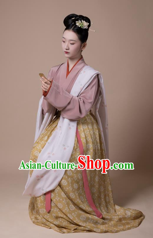 China Traditional Song Dynasty Court Maid Replica Costumes Ancient Palace Lady Hanfu Dress Clothing