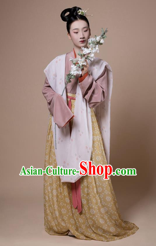 China Traditional Song Dynasty Court Maid Replica Costumes Ancient Palace Lady Hanfu Dress Clothing
