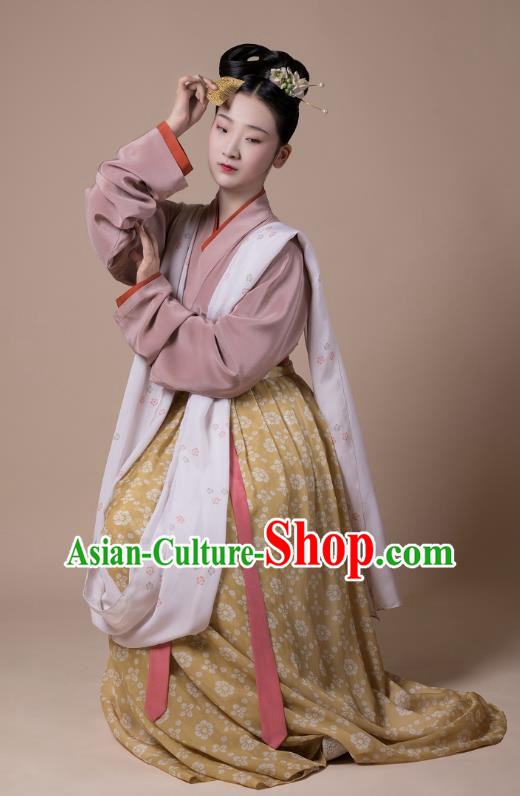 China Traditional Song Dynasty Court Maid Replica Costumes Ancient Palace Lady Hanfu Dress Clothing