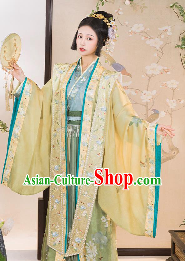 China Ancient Imperial Concubine Embroidered Hanfu Clothing Traditional Song Dynasty Court Woman Replica Costumes