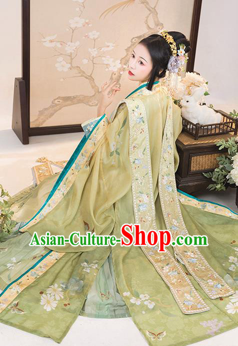 China Ancient Imperial Concubine Embroidered Hanfu Clothing Traditional Song Dynasty Court Woman Replica Costumes