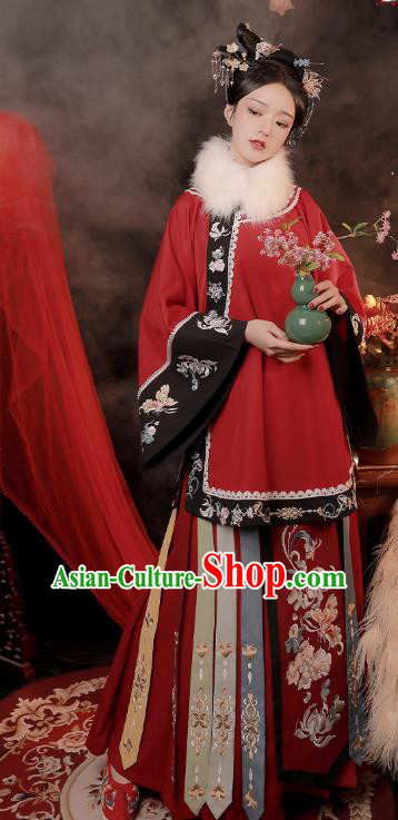 China Traditional Qing Dynasty Wedding Replica Costumes Ancient Imperial Concubine Embroidered Clothing