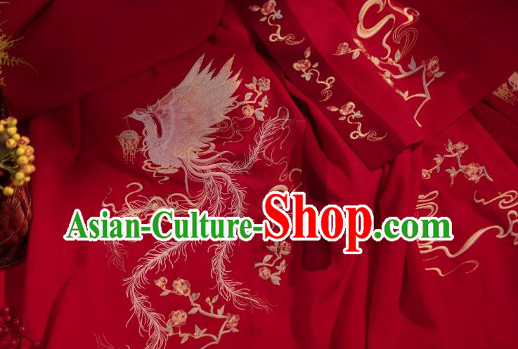 China Ancient Princess Red Hanfu Dress Traditional Ming Dynasty Wedding Costumes Complete Set