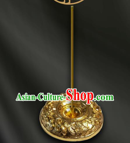 Chinese Traditional Incense Pedestal Carving Eight immortals Golden Censer