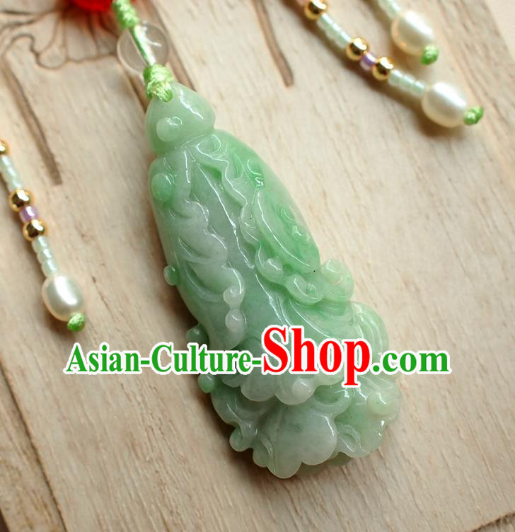 Chinese Traditional Cheongsam Jadeite Waist Accessories National Cloisonne Brooch Pendant