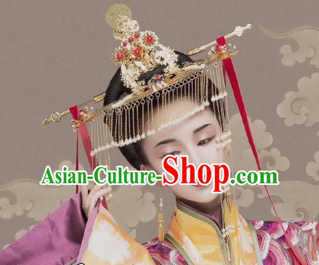 Chinese Han Dynasty Queen Hair Accessories Ancient Empress Hair Crown Full Set