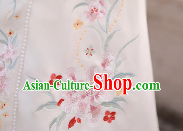 China Ancient Hanfu Garment Traditional Song Dynasty Young Beauty Embroidered Costumes Complete Set