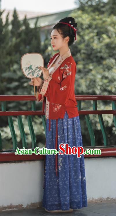 China Traditional Song Dynasty Imperial Concubine Embroidered Clothing Ancient Court Woman Hanfu Garment