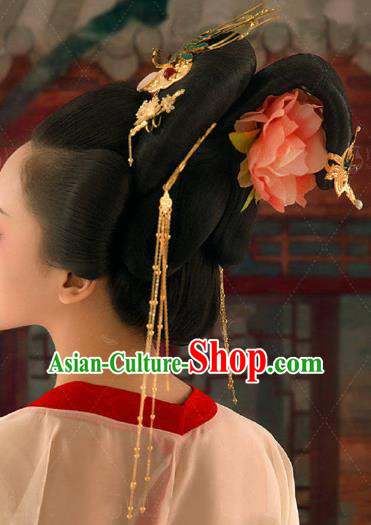 Chinese Ancient Tang Dynasty Imperial Concubine Hair Crown and Hairpins