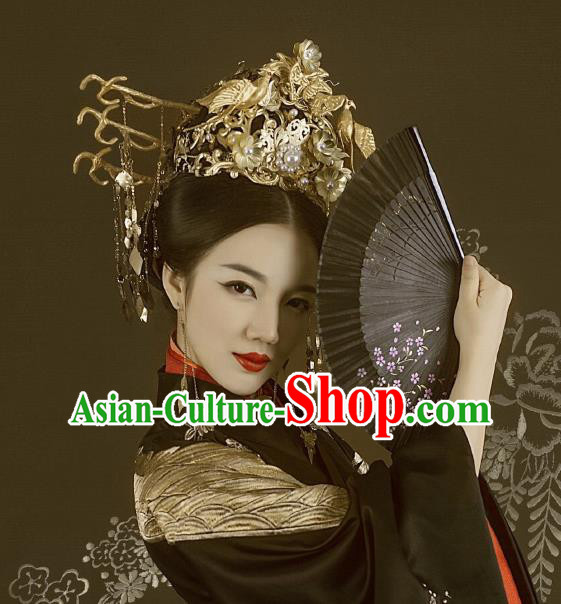Chinese Ancient Queen Hair Accessories Legend Of Fu Yao Golden Hair Crown Complete Set