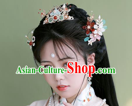 Chinese Ancient Princess Shell Flowers Hairpin Traditional Ming Dynasty Hair Stick