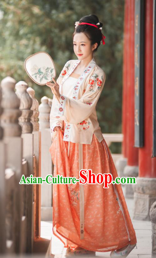China Ancient Imperial Concubine Hanfu Clothing Traditional Song Dynasty Court Woman Costumes