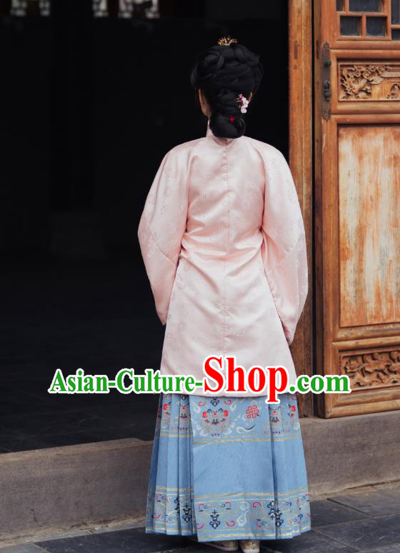 China Ancient Noble Countess Hanfu Costumes Traditional Ming Dynasty Imperial Concubine Clothing