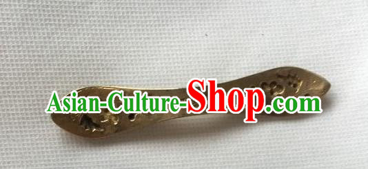 Chinese Ancient Court Lady Golden Hairpin Headwear Traditional Qing Dynasty Cloisonne Flowers Hair Stick