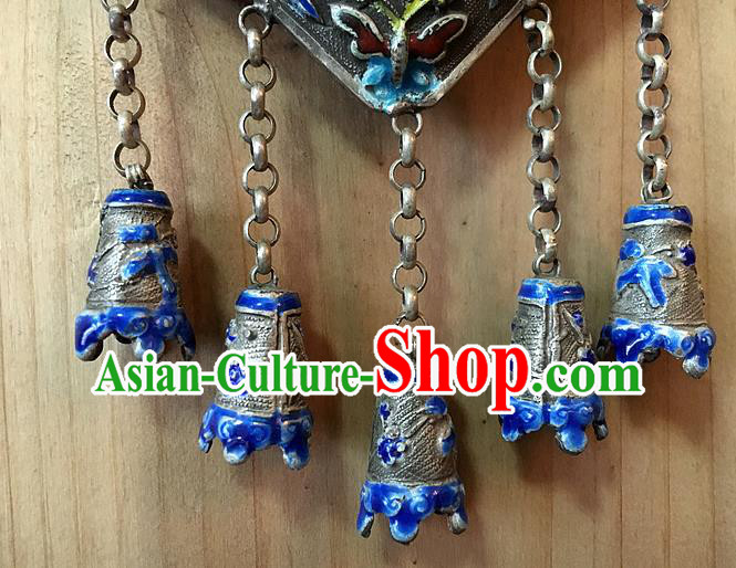 Chinese Handmade Silver Breastpin Pendant Traditional Cheongsam Cloisonne Brooch Accessories