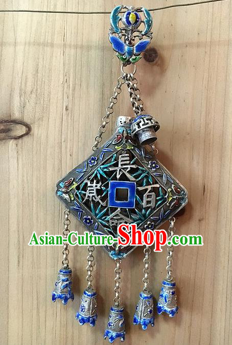 Chinese Handmade Silver Breastpin Pendant Traditional Cheongsam Cloisonne Brooch Accessories