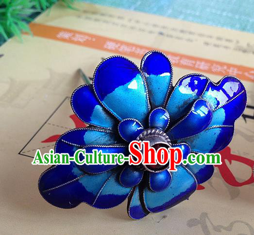 Chinese Ancient Empress Enamel Peony Hair Stick Traditional Qing Dynasty Court Ruby Hairpin