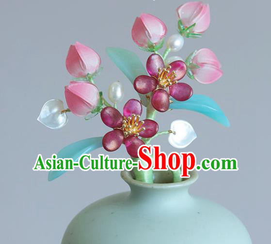 Chinese Traditional Hanfu Hair Accessories Hairpin Ancient Princess Peach Blossom Hair Stick