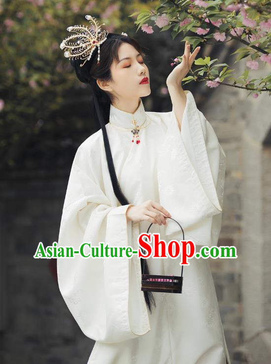 Traditional China Ming Dynasty Historical Clothing Ancient Patrician Mistress Costumes Complete Set