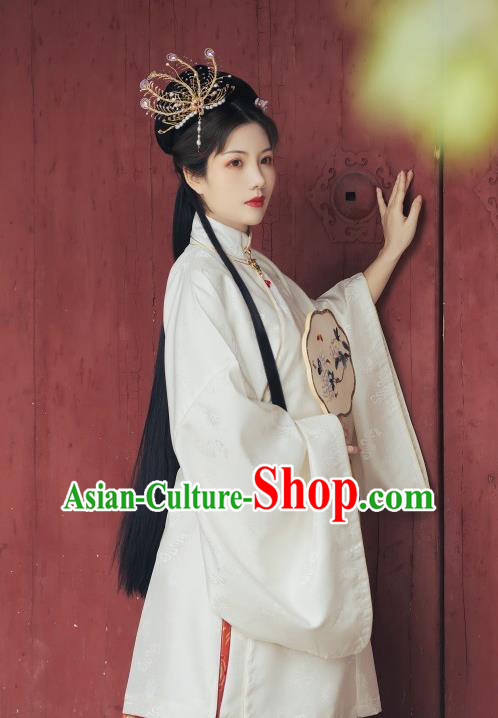 Traditional China Ming Dynasty Historical Clothing Ancient Patrician Mistress Costumes Complete Set