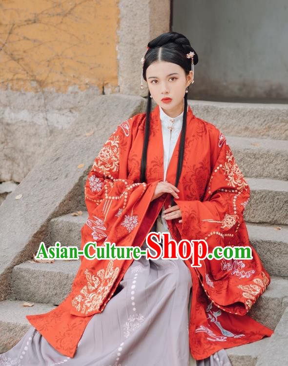 China Traditional Ming Dynasty Court Beauty Historical Clothing Ancient Young Mistress Hanfu Costumes