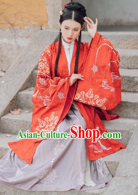 China Traditional Ming Dynasty Court Beauty Historical Clothing Ancient Young Mistress Hanfu Costumes
