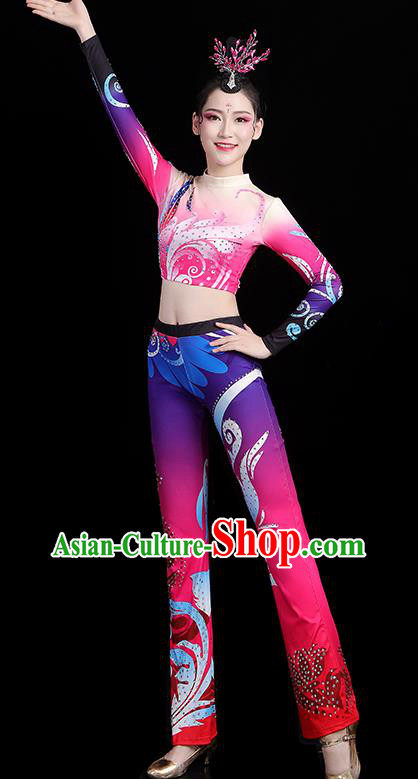 China Group Dance Costume Cheerleading Girl Outfits Aerobics Bodybuilding Competition Clothing