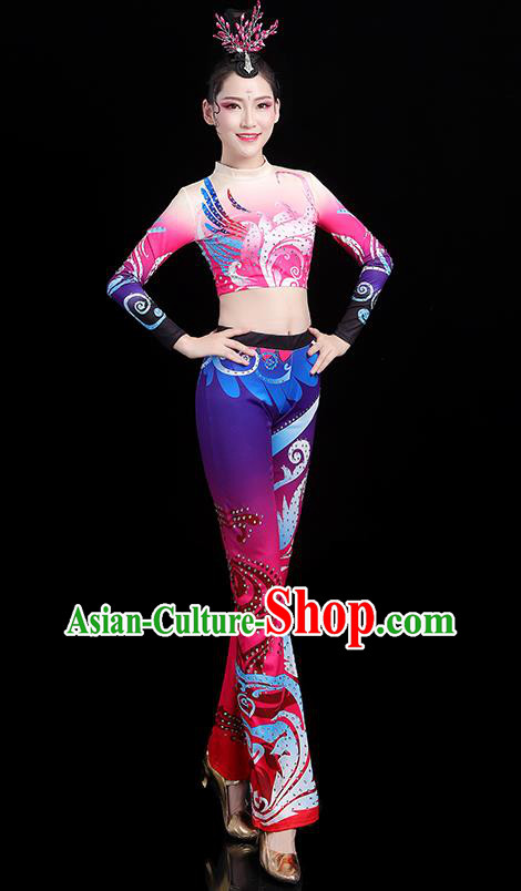 China Group Dance Costume Cheerleading Girl Outfits Aerobics Bodybuilding Competition Clothing