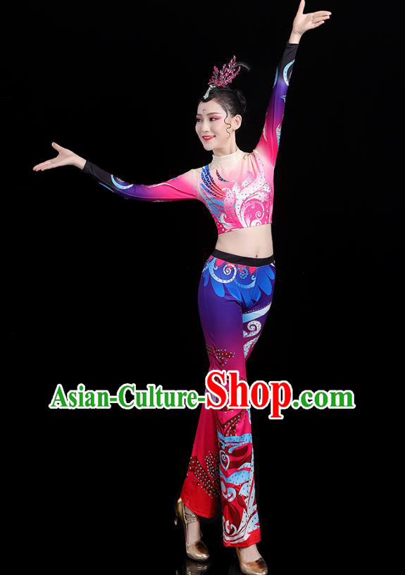 China Group Dance Costume Cheerleading Girl Outfits Aerobics Bodybuilding Competition Clothing
