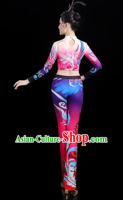China Group Dance Costume Cheerleading Girl Outfits Aerobics Bodybuilding Competition Clothing