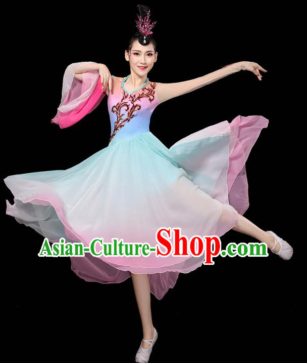 Chinese Group Dance Clothing Classical Dance Dress Traditional Umbrella Dance Performance Costume