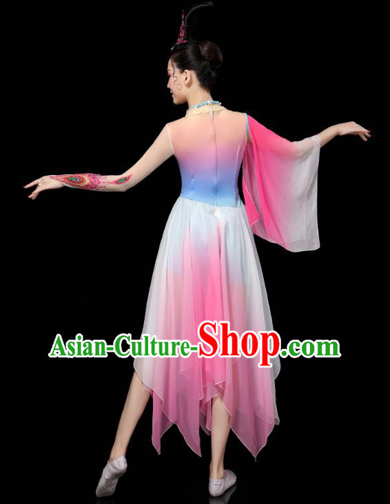 Chinese Group Dance Clothing Classical Dance Dress Traditional Umbrella Dance Performance Costume