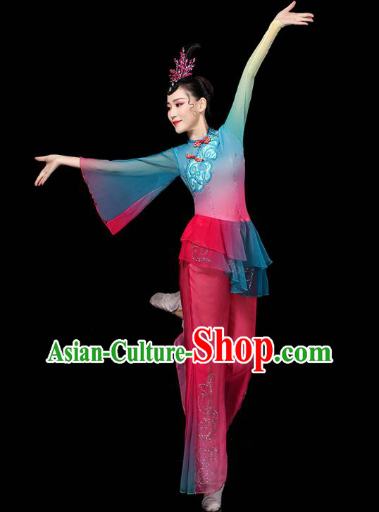 China Yangko Group Dance Clothing Traditional Fan Dance Costume Folk Dance Performance Outfits