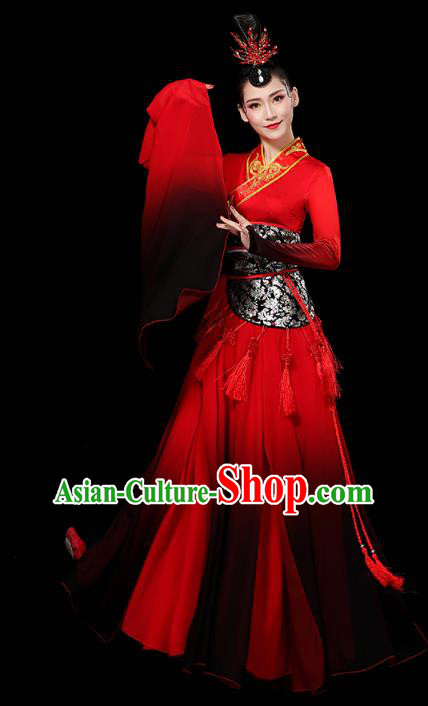 Chinese Water Sleeve Dance Clothing Classical Dance Red Dress Traditional Goddess Dance Performance Costume