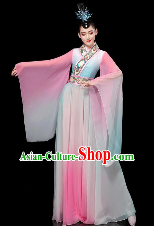 Chinese Umbrella Dance Clothing Classical Dance Wide Sleeve Dress Traditional Stage Performance Uniforms