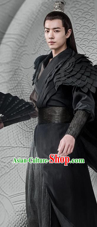 China Ancient Swordsman Black Costumes Drama Oh My Emperor Royal Highness Beitang Moran Xiao Zhan Clothing
