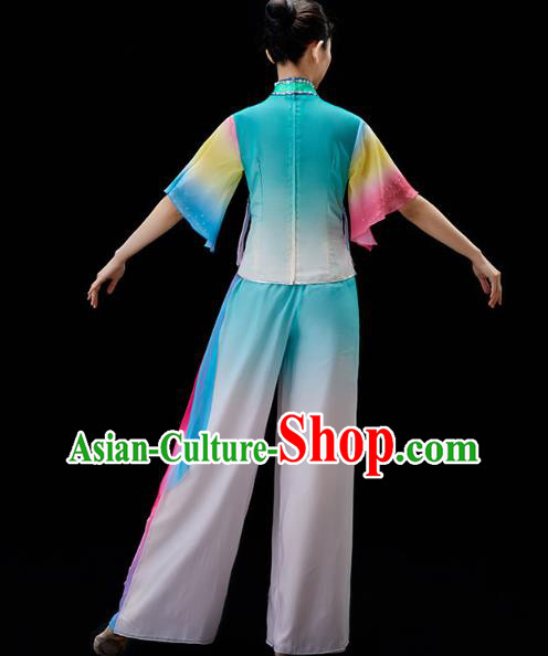 China Fan Dance Embroidered Clothing Traditional Folk Dance Yangko Dance Outfits