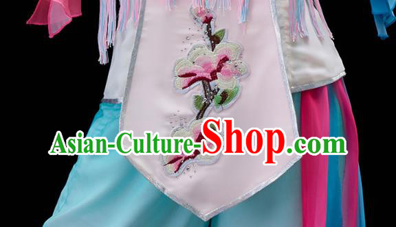 China Fan Dance Embroidered Clothing Traditional Folk Dance Yangko Dance Outfits