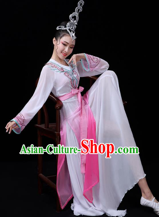 China Classical Dance Dress Traditional Woman Dance Costume Umbrella Dance Clothing and Headwear