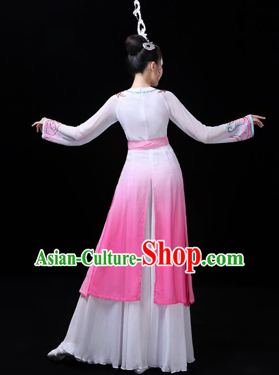 China Classical Dance Dress Traditional Woman Dance Costume Umbrella Dance Clothing and Headwear