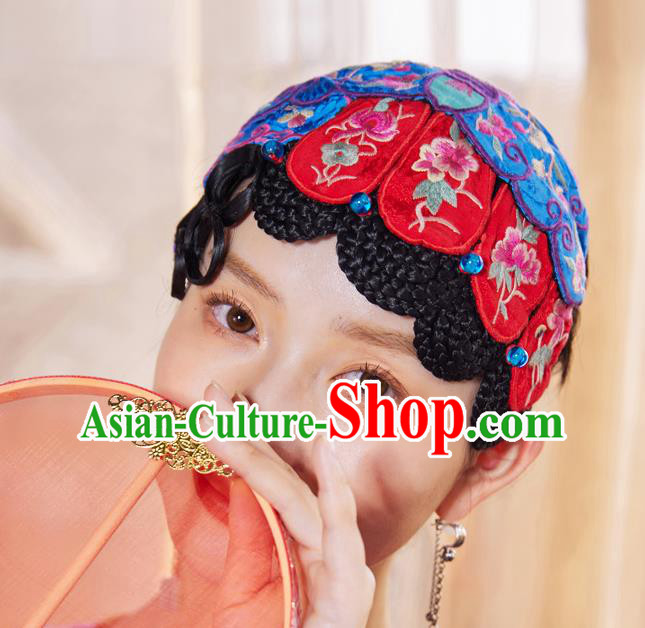 China Traditional Embroidered Hair Clasp National Folk Dance Headwear