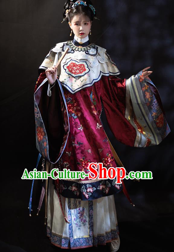 China Ancient Imperial Consort Hanfu Apparels Traditional Ming Dynasty Court Woman Historical Clothing Complete Set