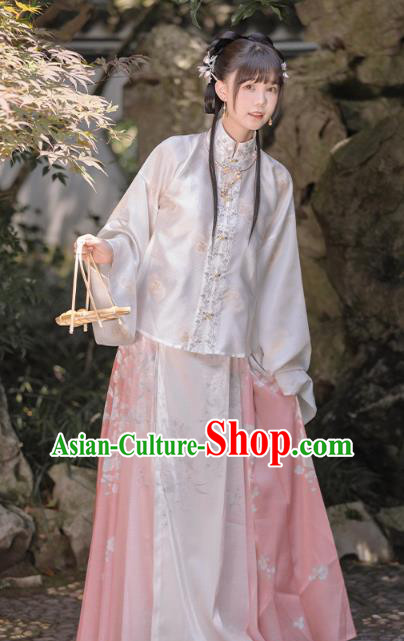 China Traditional Ming Dynasty Historical Clothing Ancient Young Beauty Hanfu Apparels