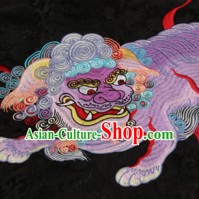 Chinese Traditional Embroidered Lion Waistcoat National Black Brocade Vest Tang Suit Upper Outer Garment
