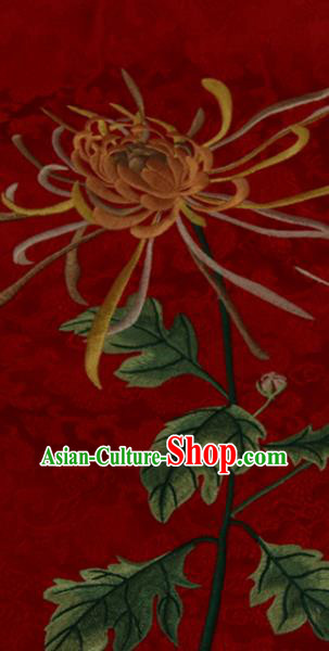 Chinese Tang Suit Red Brocade Vest National Upper Outer Garment Traditional Embroidered Chrysanthemum Waistcoat
