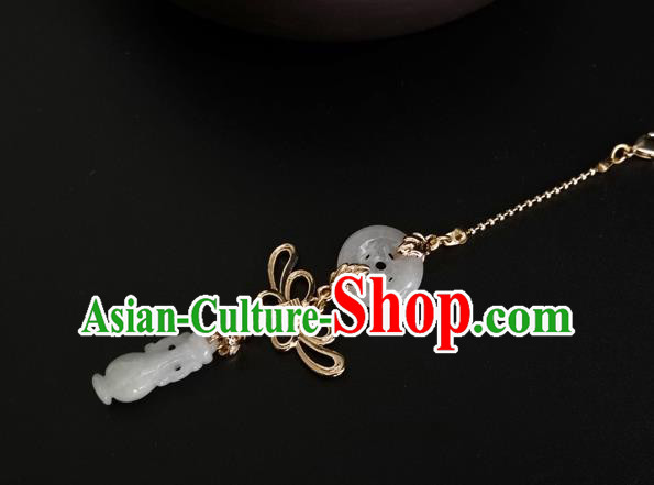 Chinese Traditional Hanfu Jade Vase Pendant National Cheongsam Brooch Jewelry