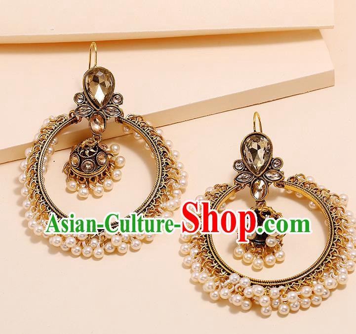 Asian Indian Stage Performance Earrings India Bollywood Folk Dance Ear Accessories