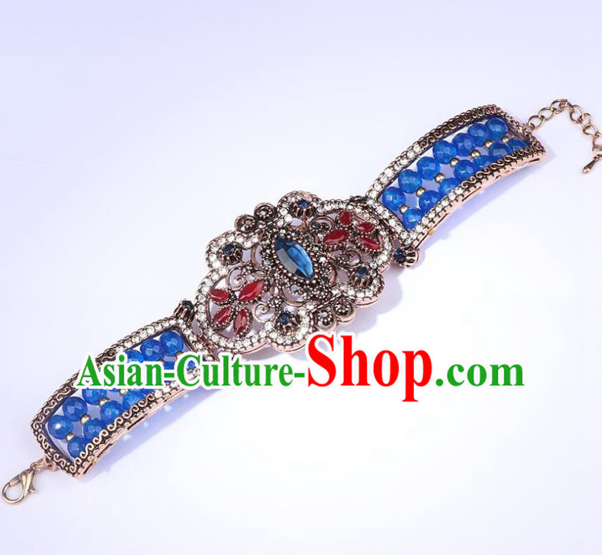 Asian Indian Folk Dance Performance Blue Bracelet India Belly Dance Wristlet Accessories