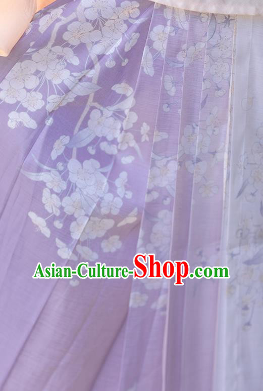 China Ancient Young Beauty Hanfu Garment Traditional Ming Dynasty Noble Lady Historical Clothing