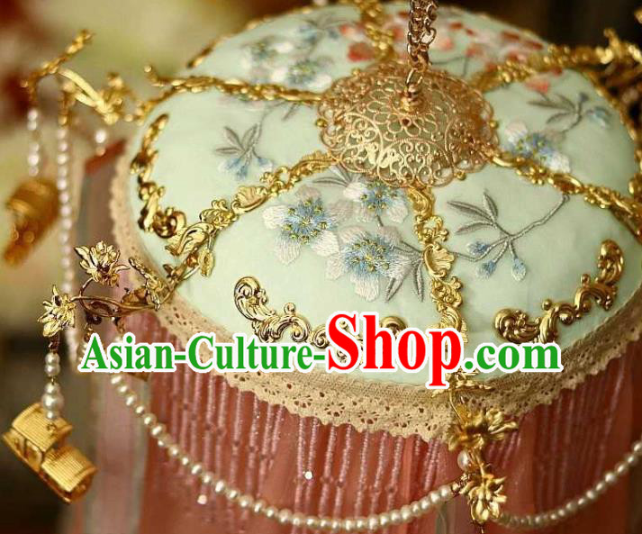 Handmade China Ancient Palace Lantern Traditional Song Dynasty Embroidered Silk Portable Lamp